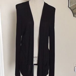 Black lightweight sweater duster